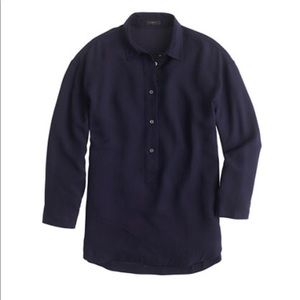 NWT J Crew Drapey Oxford in Navy